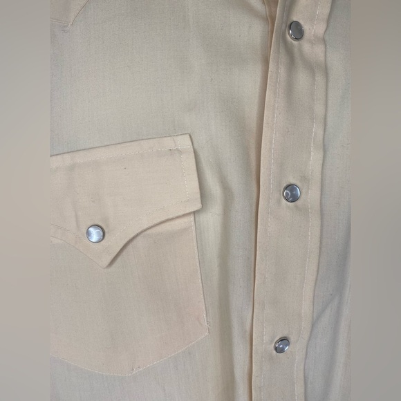 Vintage Men's Champion Western Cream Pearl Snap Button-Up Shirt - Picture 2 of 6